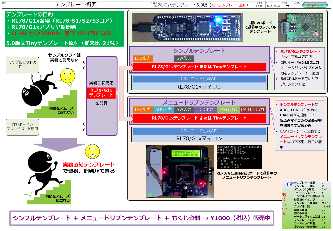 RL78/G1xテンプレート概要
